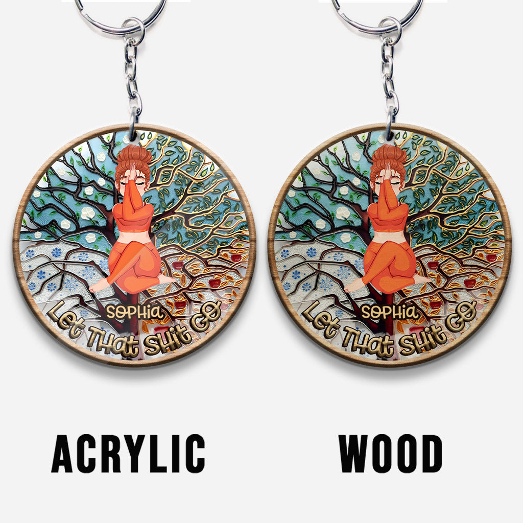 Lâchez prise - Porte-clés de yoga personnalisé