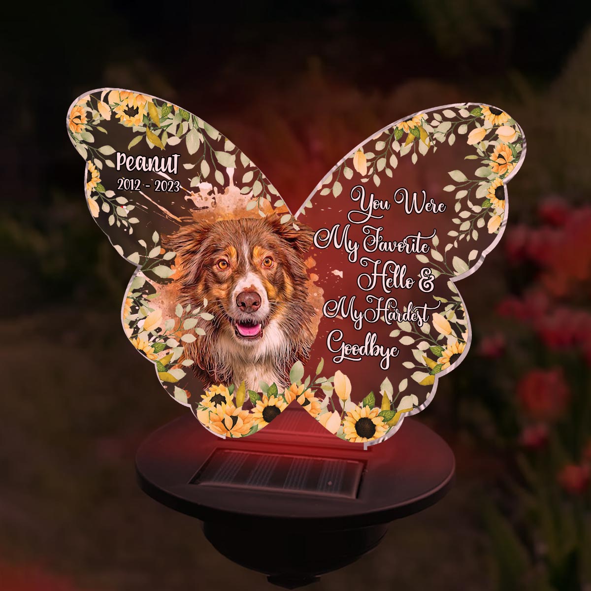 Si l'amour avait pu te sauver - Lampe solaire personnalisée pour jardin pour chien