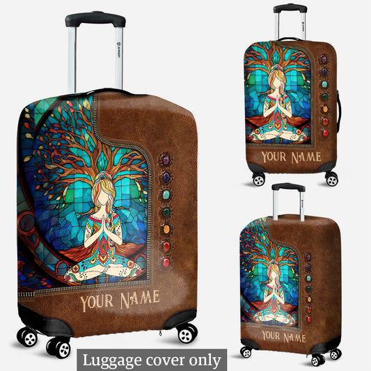 Namaste Green - Personalized Yoga Luggage Cover