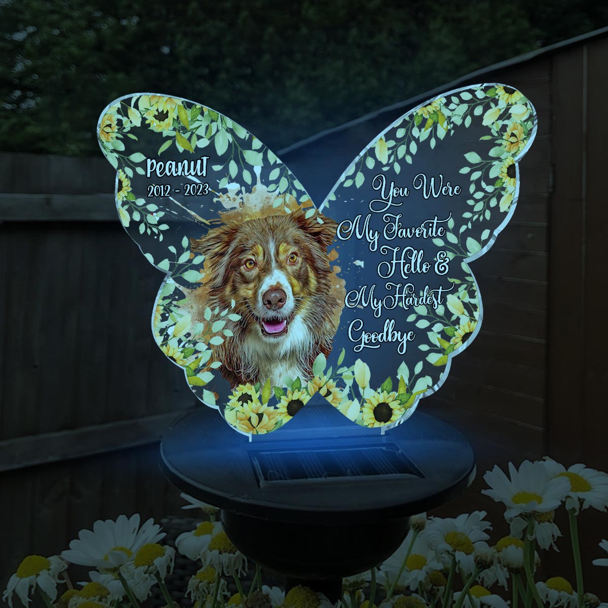 Si l'amour avait pu te sauver - Lampe solaire personnalisée pour jardin pour chien