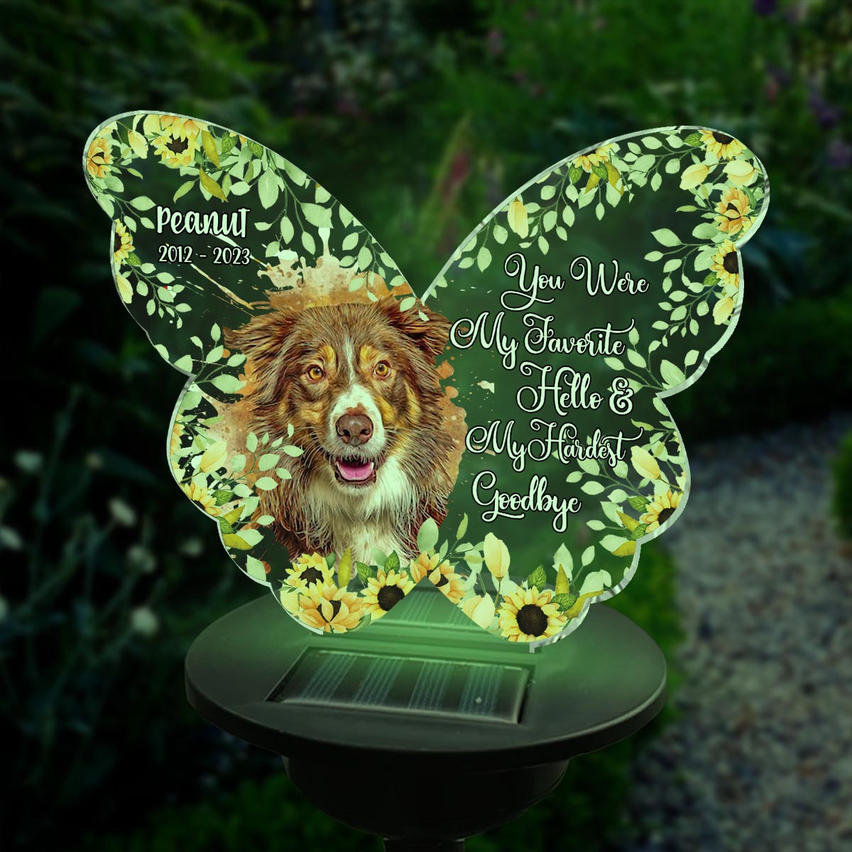 Si l'amour avait pu te sauver - Lampe solaire personnalisée pour jardin pour chien