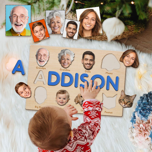 Puzzle familial - Puzzle personnalisé avec le nom de l'enfant