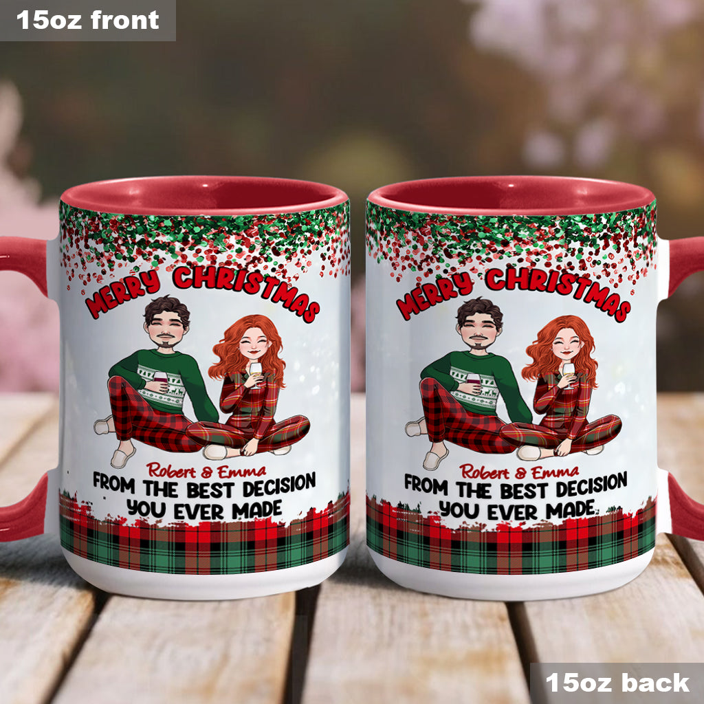 Joyeux Noël de la part de la meilleure décision que vous ayez jamais prise - Mug personnalisé pour couple
