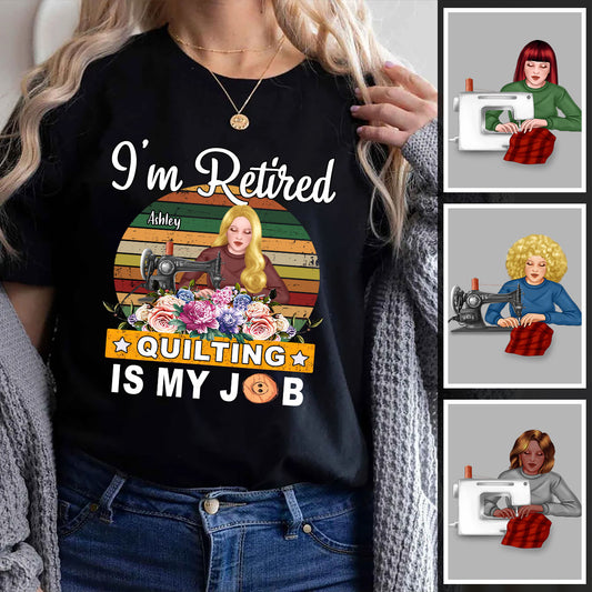 Le quilting, c'est mon métier - T-shirt et sweat à capuche personnalisés sur le thème du quilting