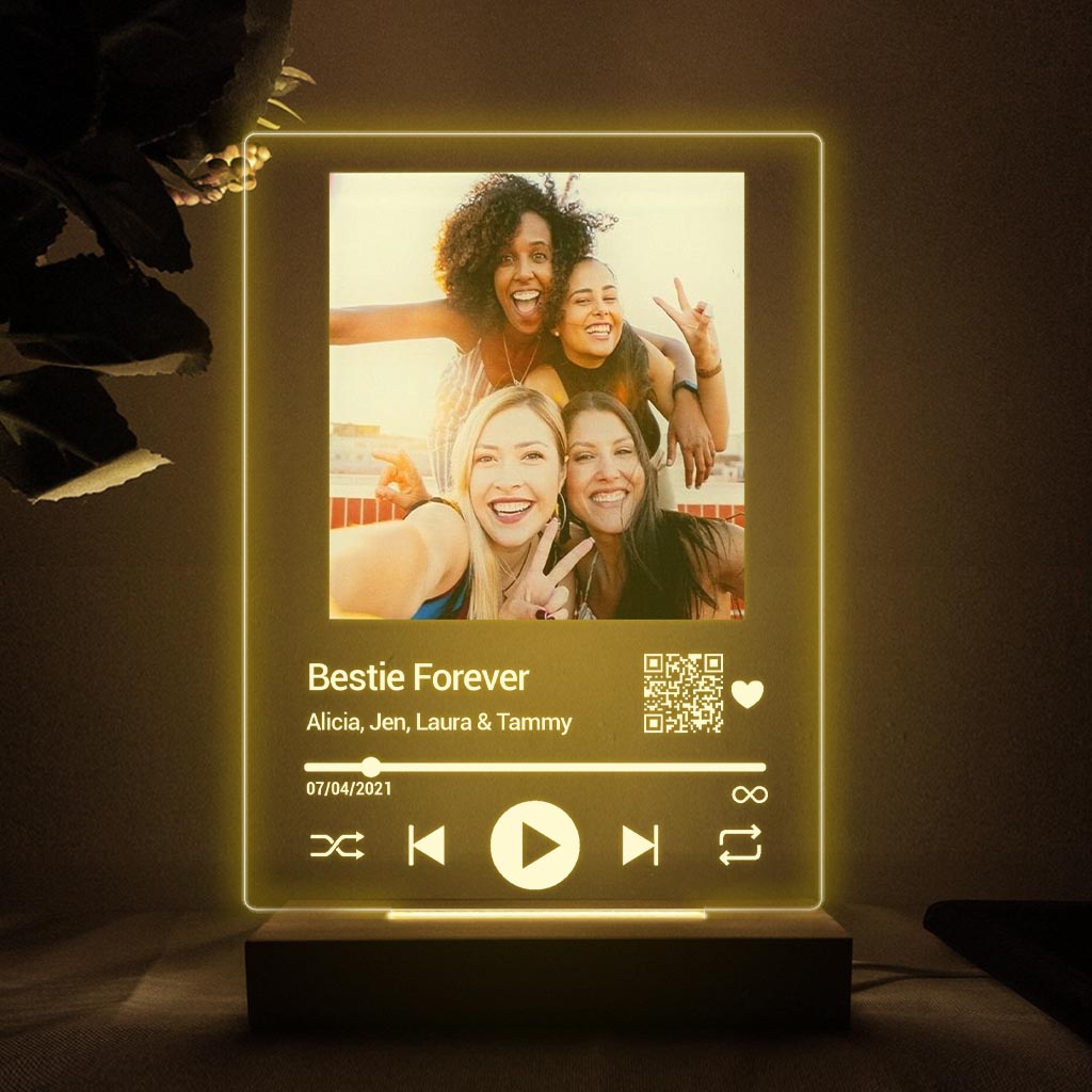 Chanson personnalisée « Meilleure amie pour toujours » - Plaque lumineuse personnalisée en forme de meilleure amie
