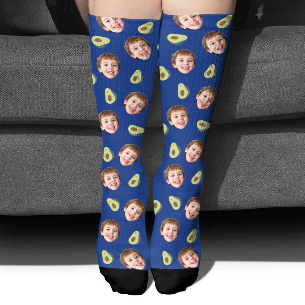 Chaussettes personnalisées pour petit-fils à motif d'icônes amusantes