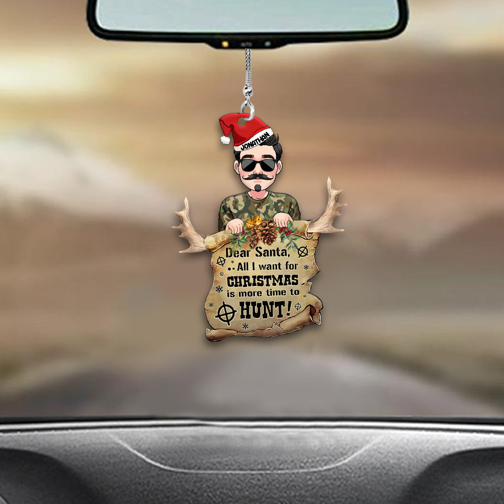 Cher Père Noël - Ornement de voiture de chasse personnalisé