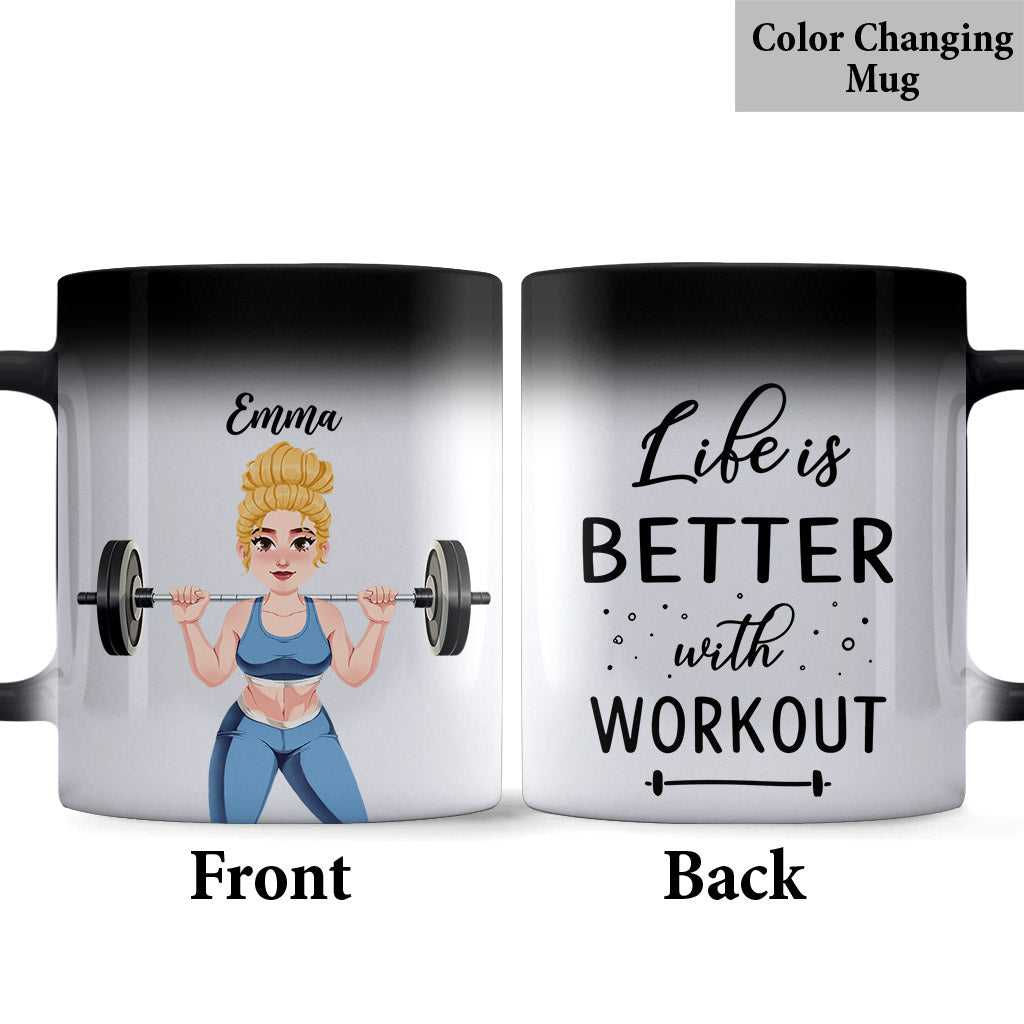 La vie est plus belle avec le sport - Mug fitness personnalisé