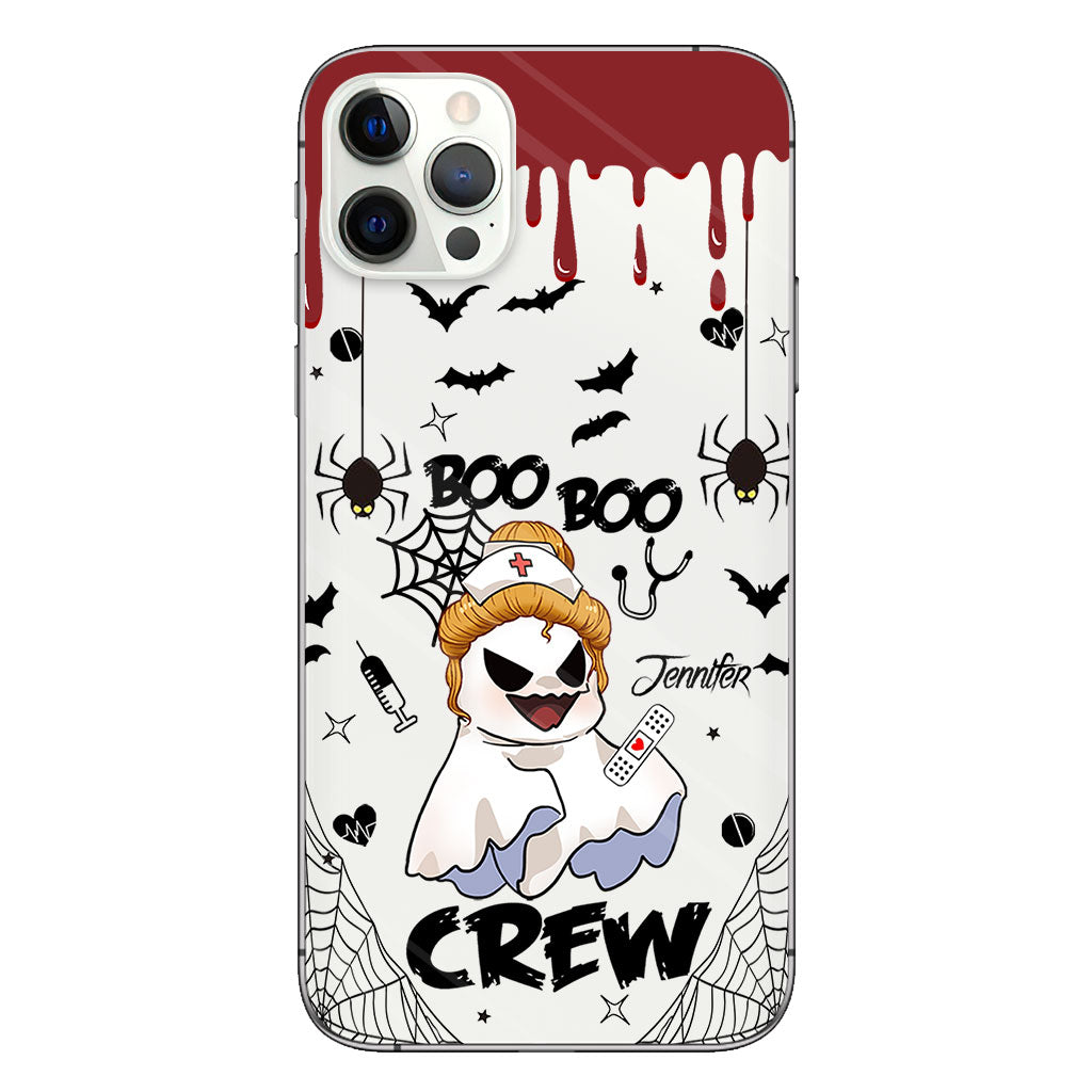 Boo Boo Crew - Étui de téléphone transparent personnalisé pour infirmière