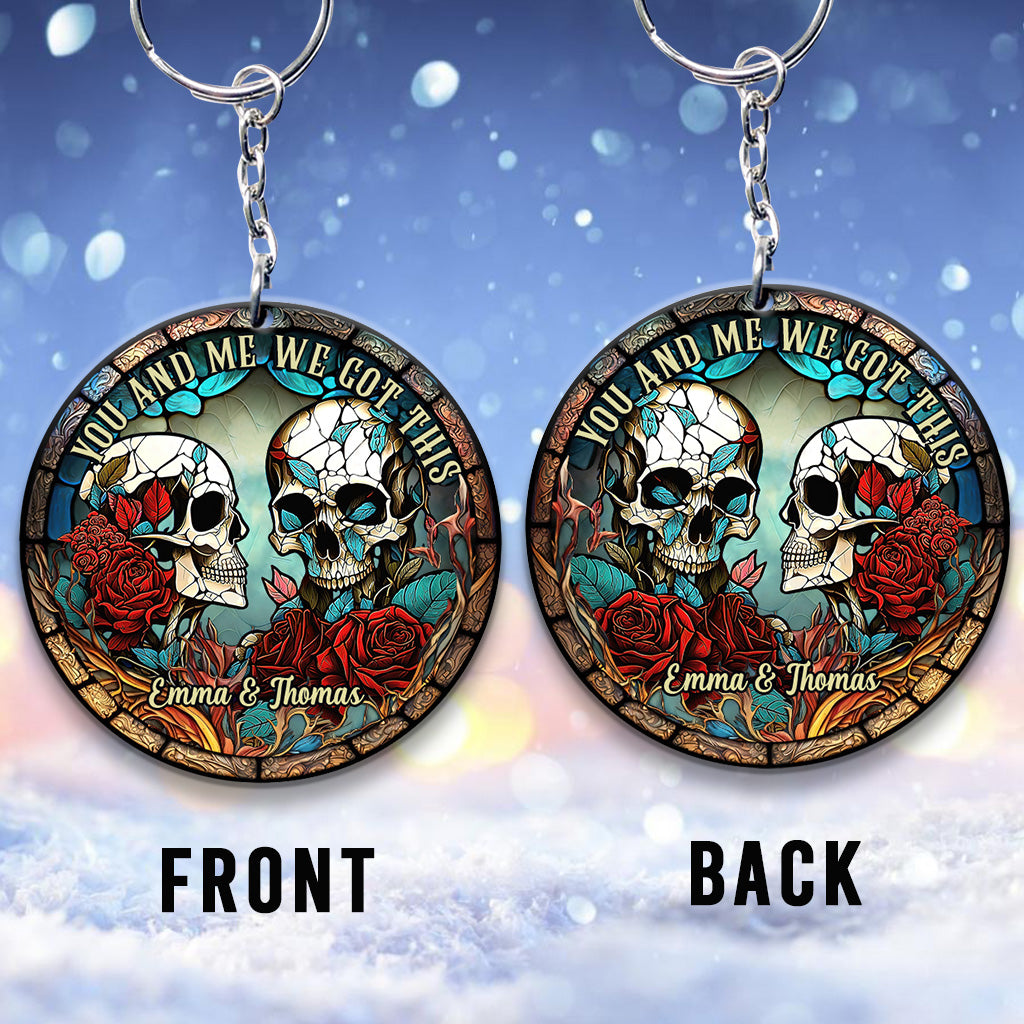 Skull Couple - Personalized Skull Keychain