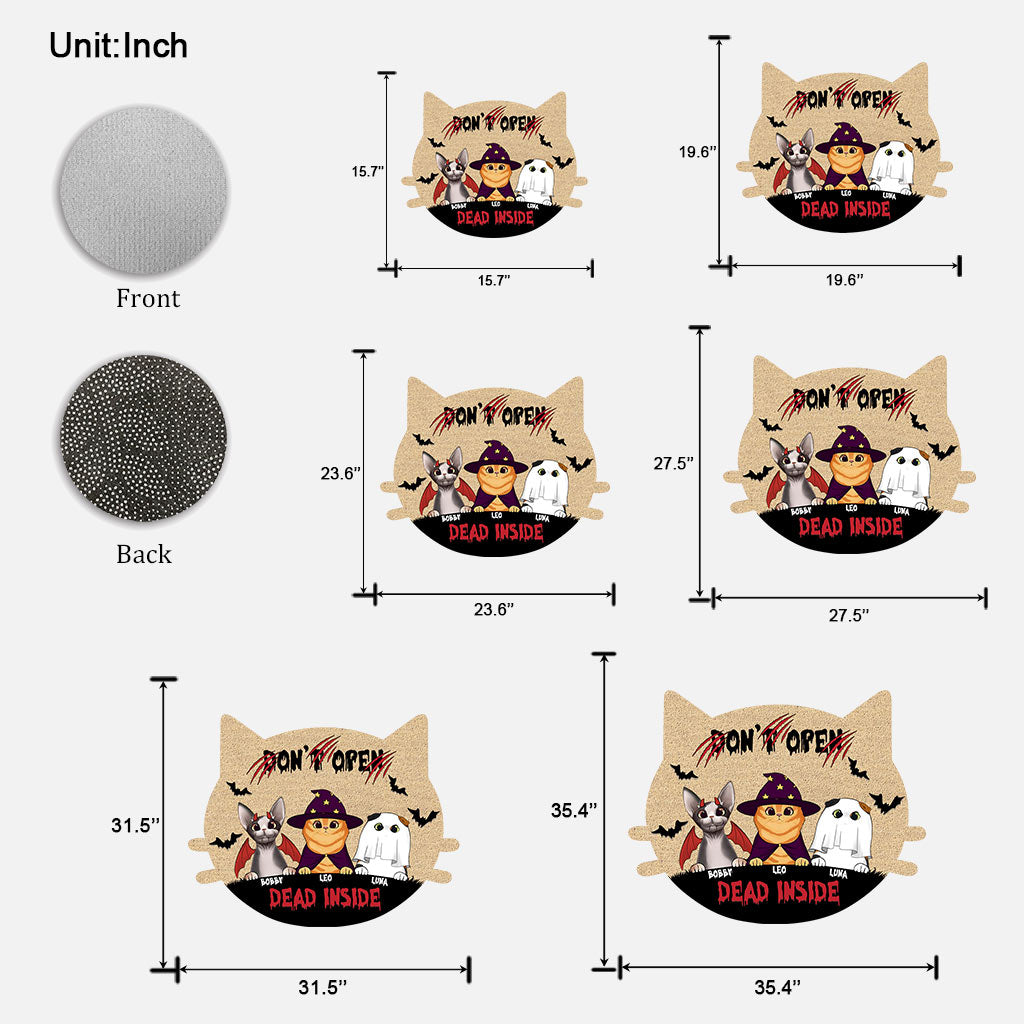 Ne pas ouvrir, mort à l'intérieur - Paillasson personnalisé en forme de chat