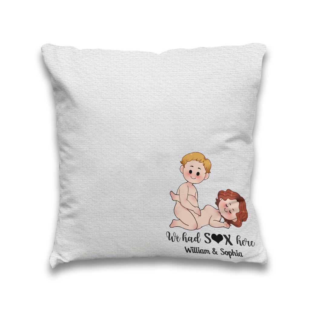 Nous l'avons fait ici - Coussin décoratif personnalisé pour couple