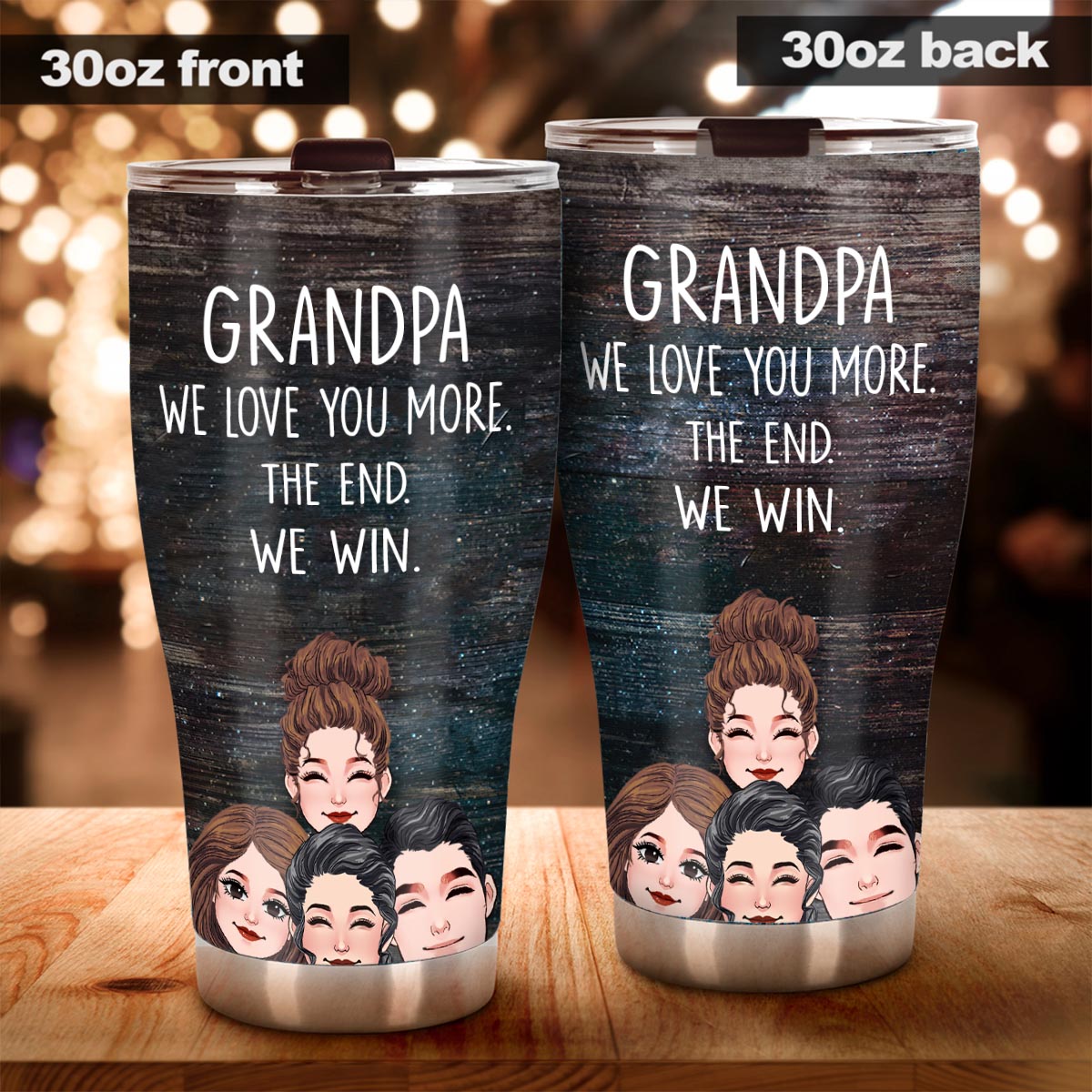 Papa, je t'aime plus que tout - Cadeau pour papa, grand-mère, grand-père, maman, oncle, tante - Gobelet isotherme personnalisé