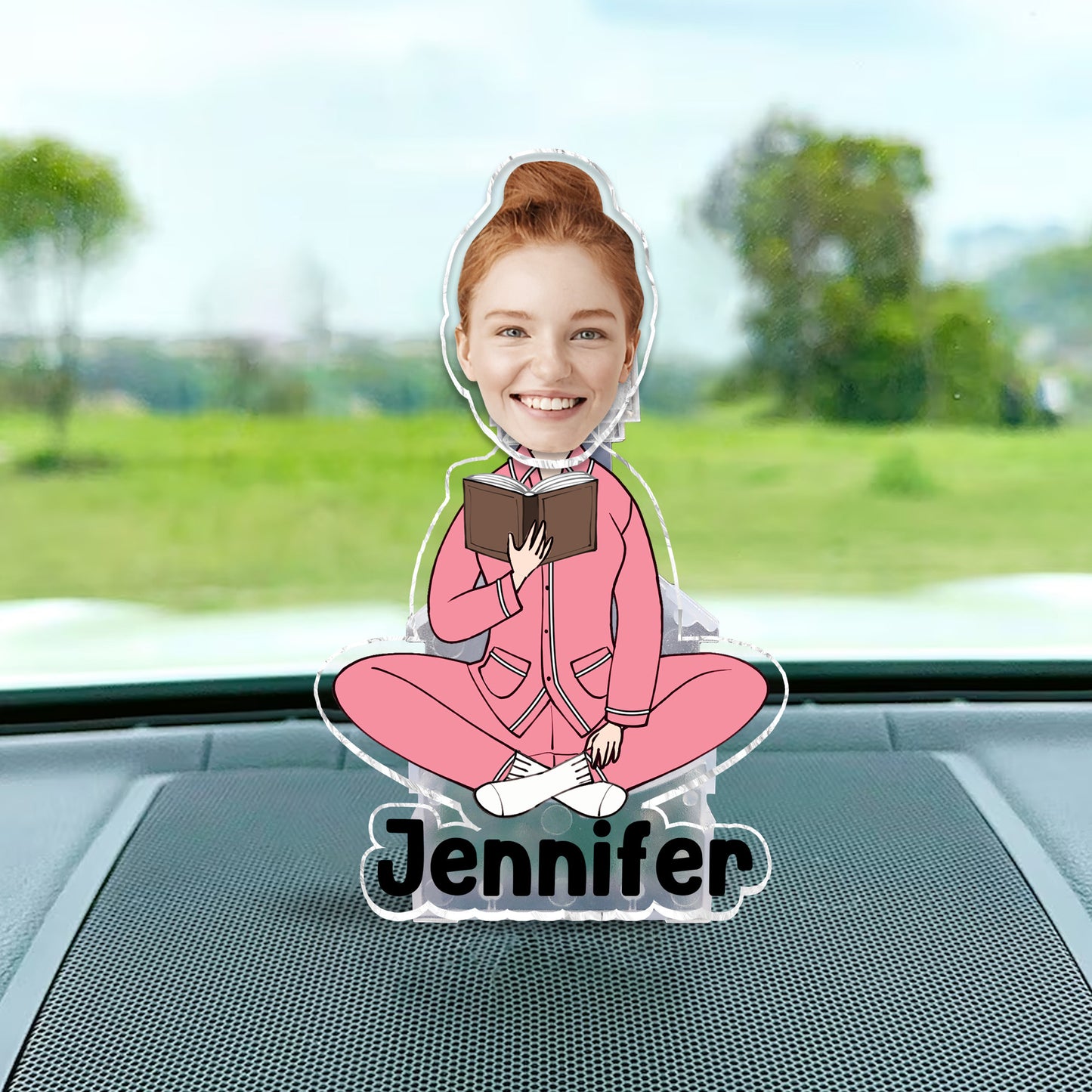 Juste une fille qui aime les livres - Livre personnalisé avec tête qui secoue