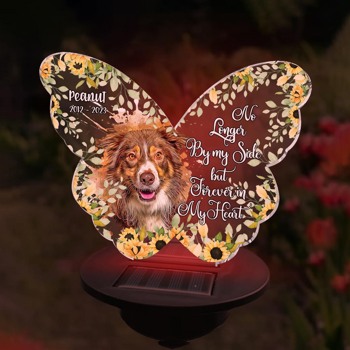 Si l'amour avait pu te sauver - Lampe solaire personnalisée pour jardin pour chien