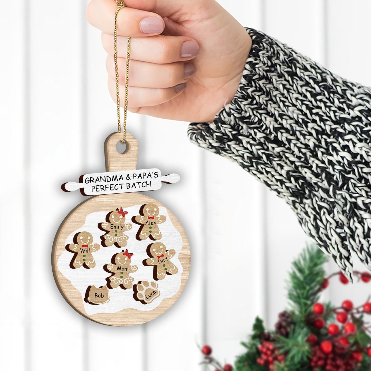 Perfect Batch - Gift for grandpa - Personalized 2 Layered Piece Ornament