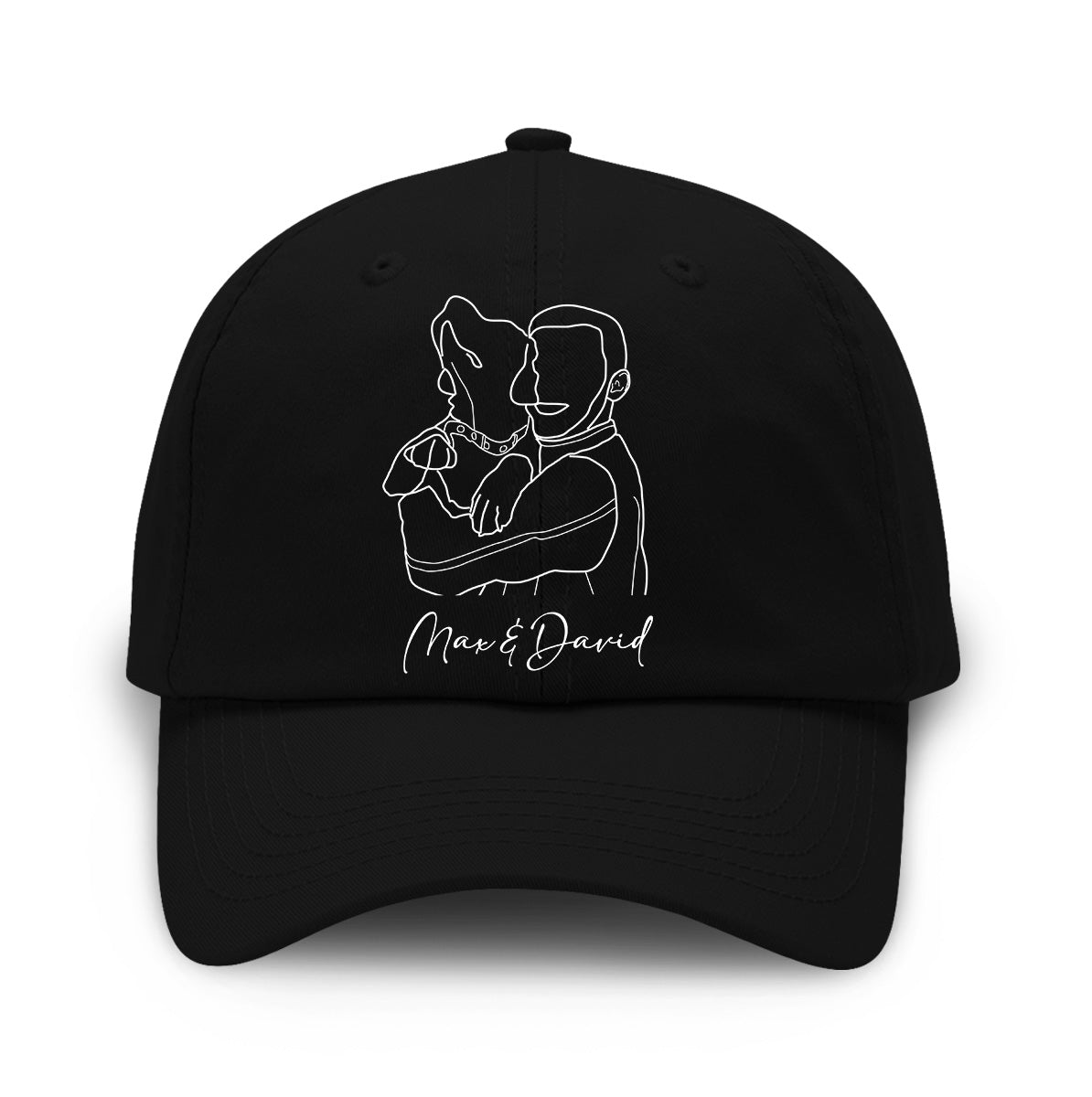 Casquette classique brodée avec photo personnalisée pour chien