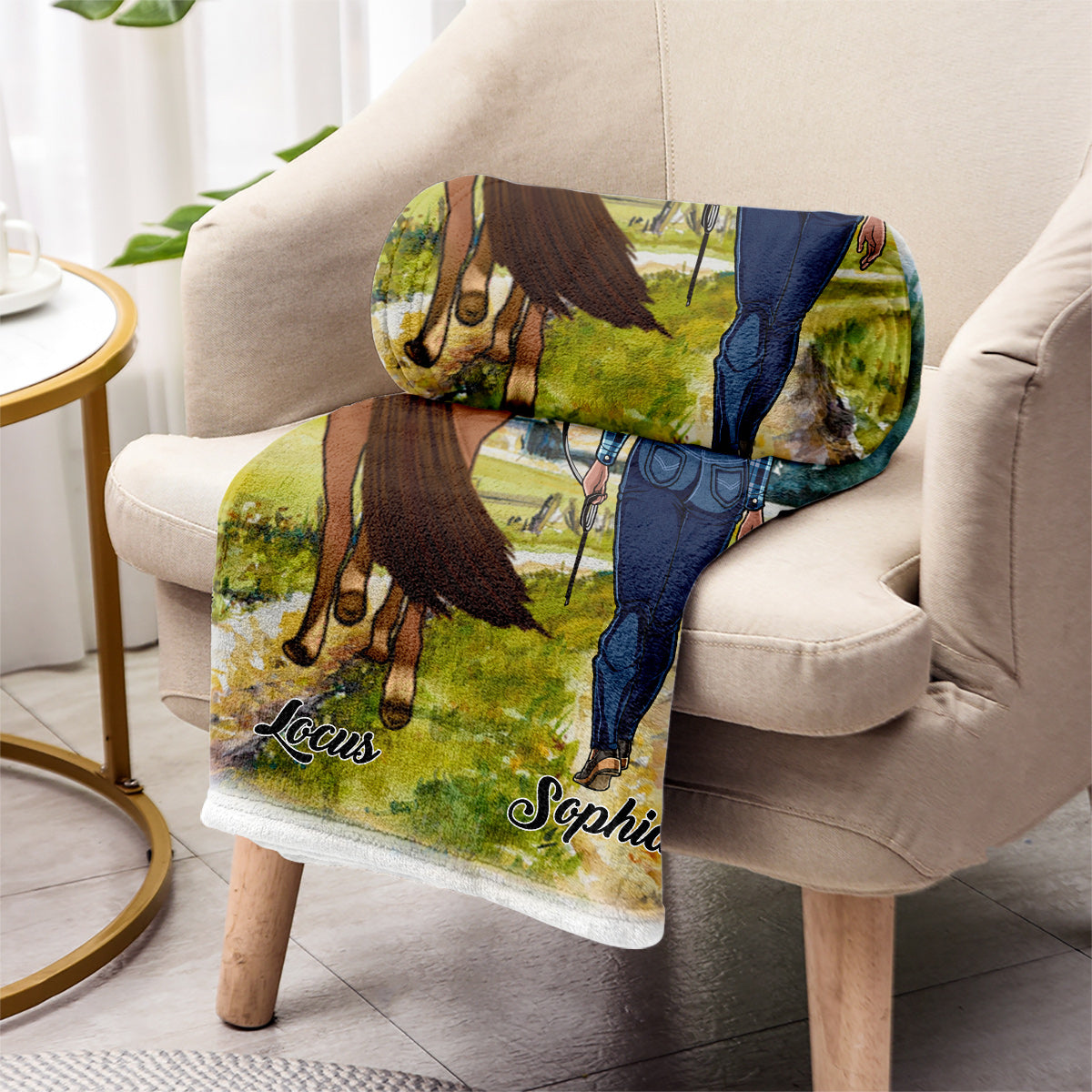 Juste une fille qui aime les chevaux - Couverture à cheval personnalisée