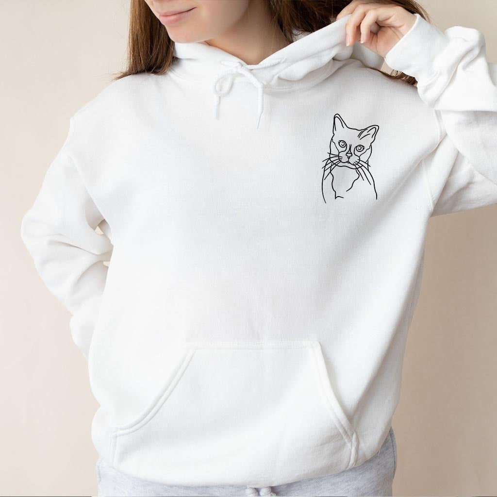 Sweat à capuche brodé personnalisé avec motif de chat