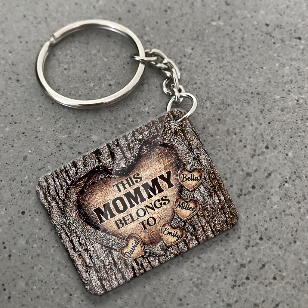 This Dad Belongs To - Gift for dad, grandma, grandpa, mom, uncle, aunt, brother, sister - Personalized Keychain