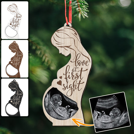 Love At First Sign - Personalized Pregnancy Ornament