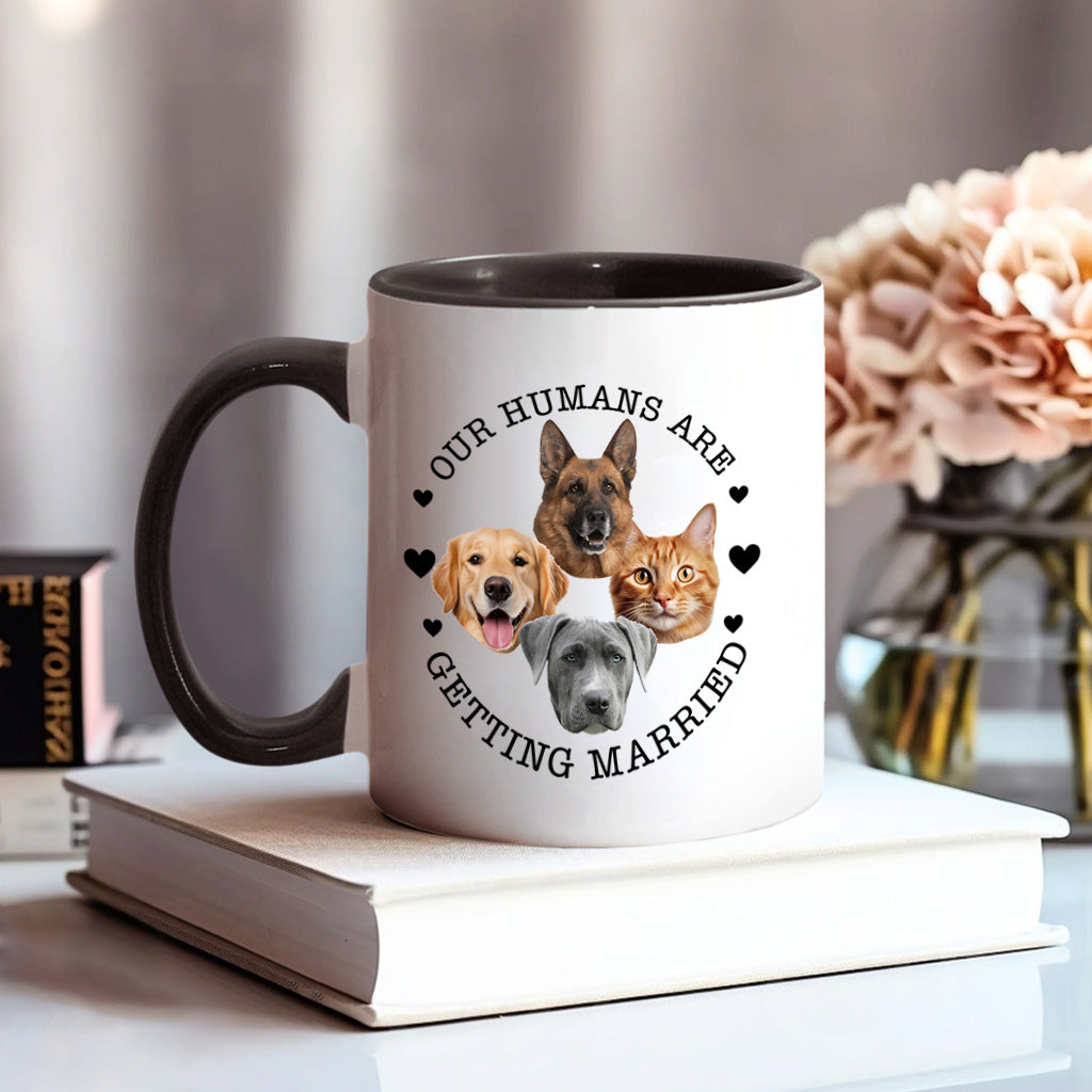 Mes humains se marient (chien/chat) - Mug personnalisé - Cadeau de mariage pour amoureux des chiens et des chats