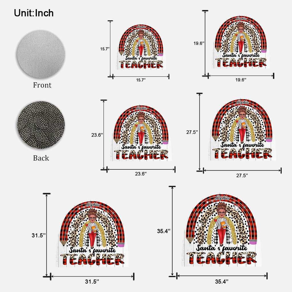 Paillasson personnalisé en forme d'enseignant(e) - Professeur(e) préféré(e) du Père Noël