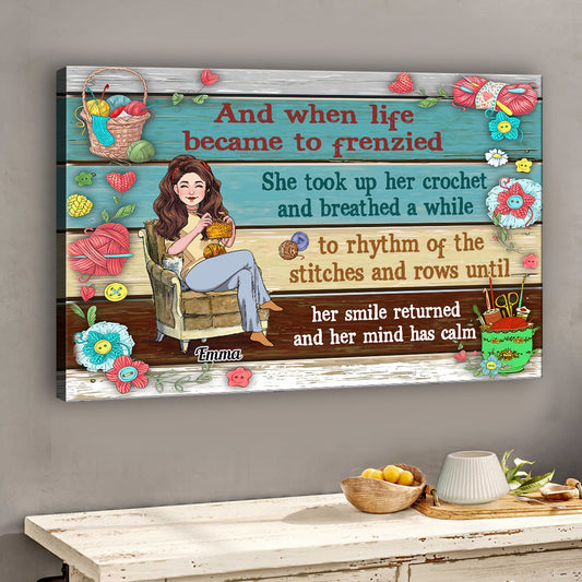 J'adore le crochet ! Un cadeau au crochet pour maman, petite amie, épouse, grand-mère : toile et affiche personnalisées.