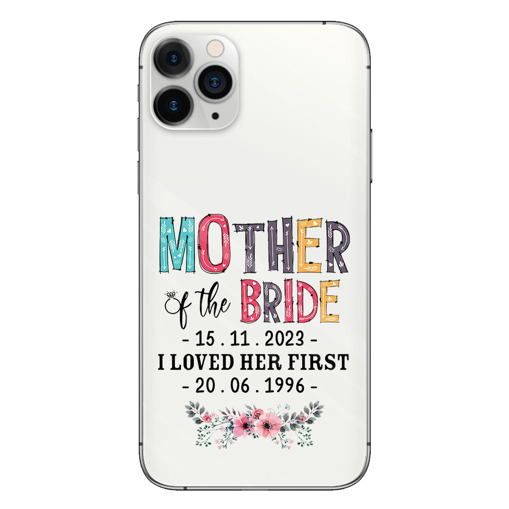 Coque de téléphone transparente personnalisée pour la mère de la mariée
