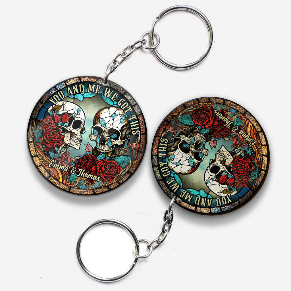 Skull Couple - Personalized Skull Keychain