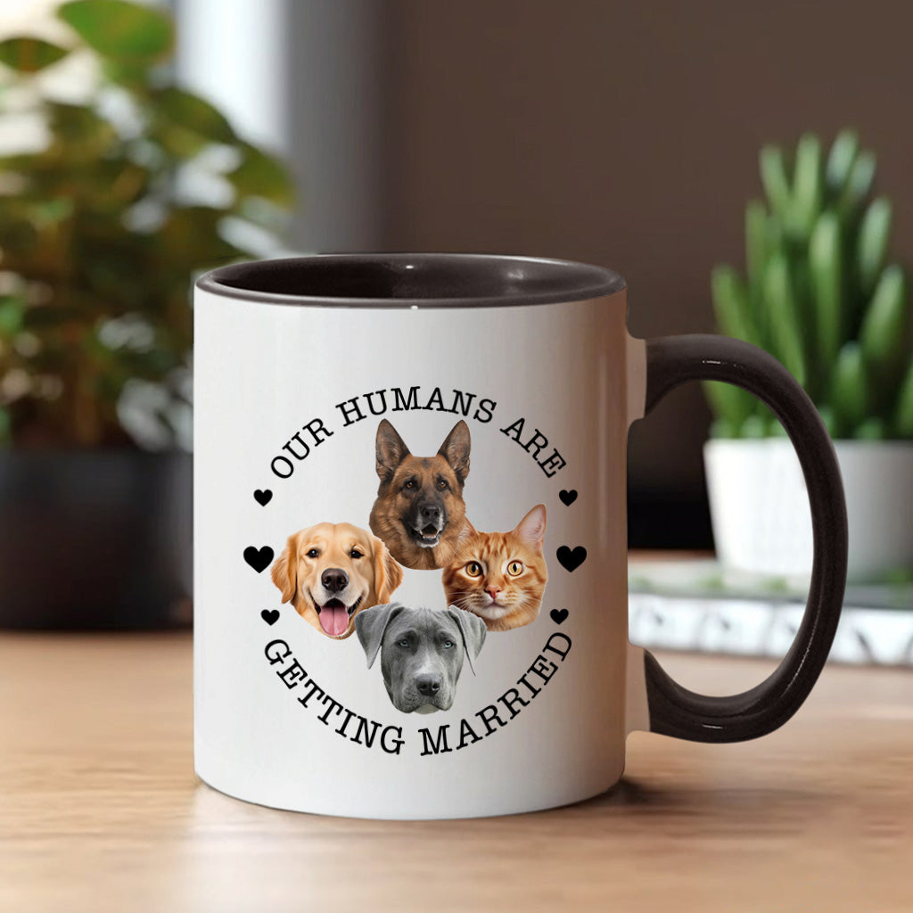 Mes humains se marient (chien/chat) - Mug personnalisé - Cadeau de mariage pour amoureux des chiens et des chats