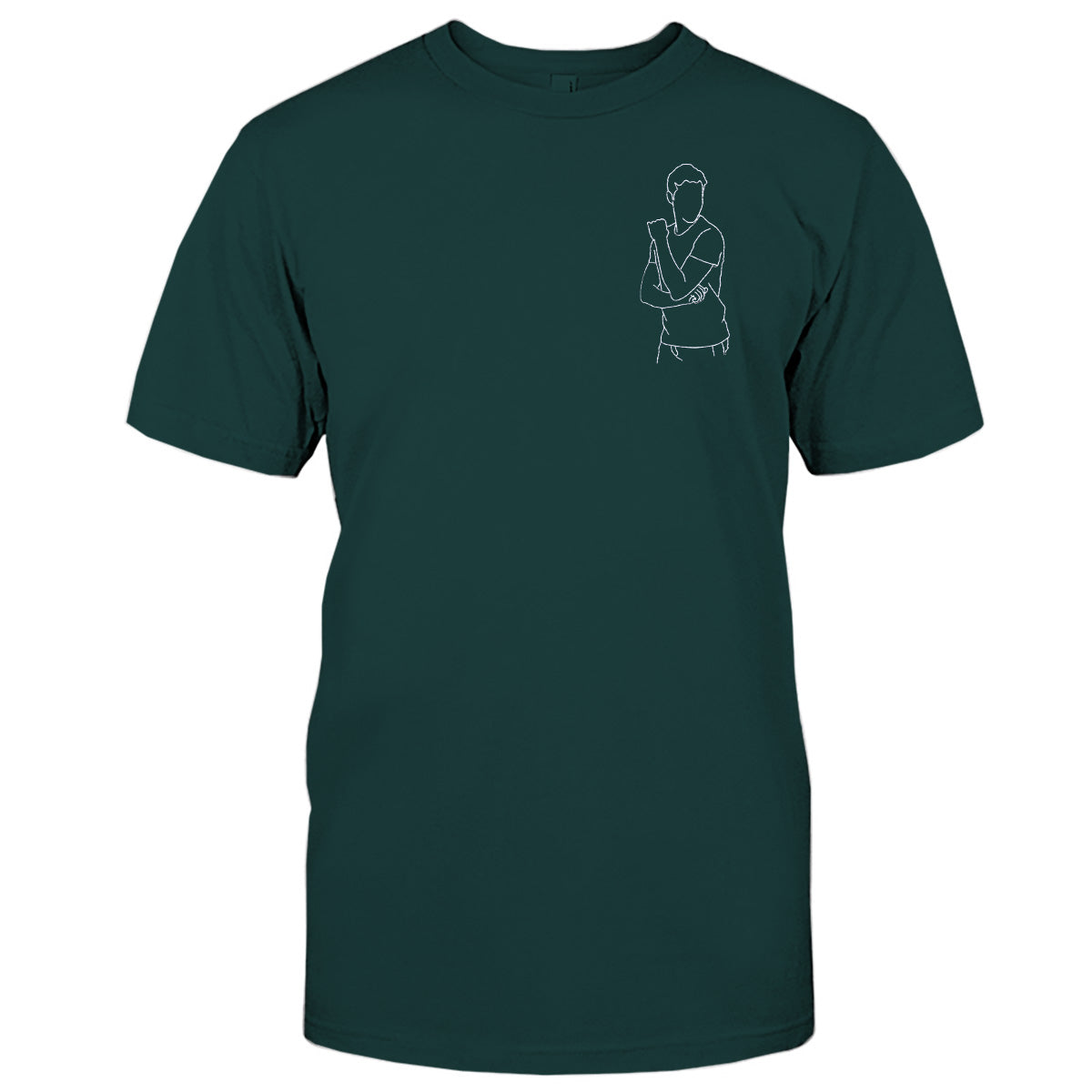 T-shirt brodé personnalisé avec motif de ligne - T-shirt brodé personnalisé pour fils