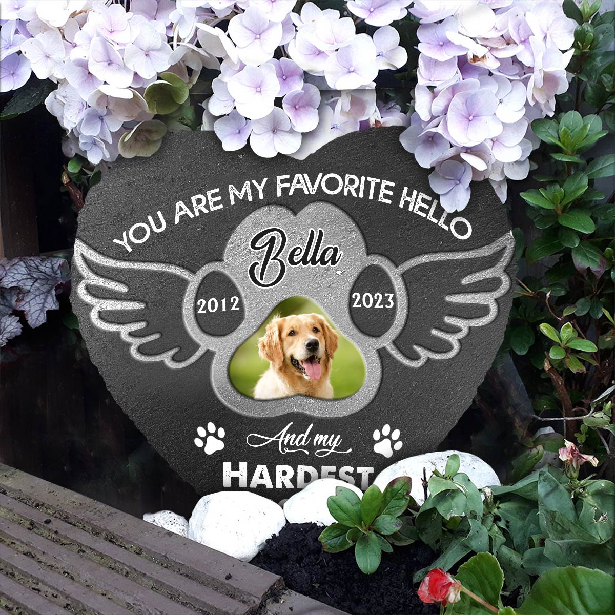 Les meilleurs amis ne sont jamais oubliés - Pierre personnalisée en forme de cœur pour chien