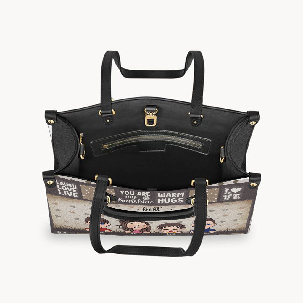 Best Grandma/ Mom Ever - Gift for grandma - Personalized Leather Handbag