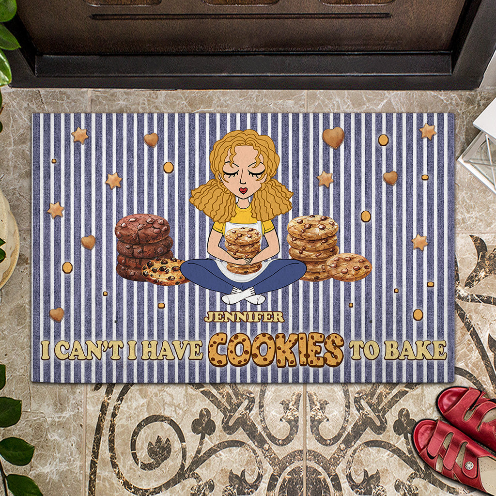 Je ne peux pas, j'ai des biscuits à faire ! – Paillasson personnalisé pour la pâtisserie