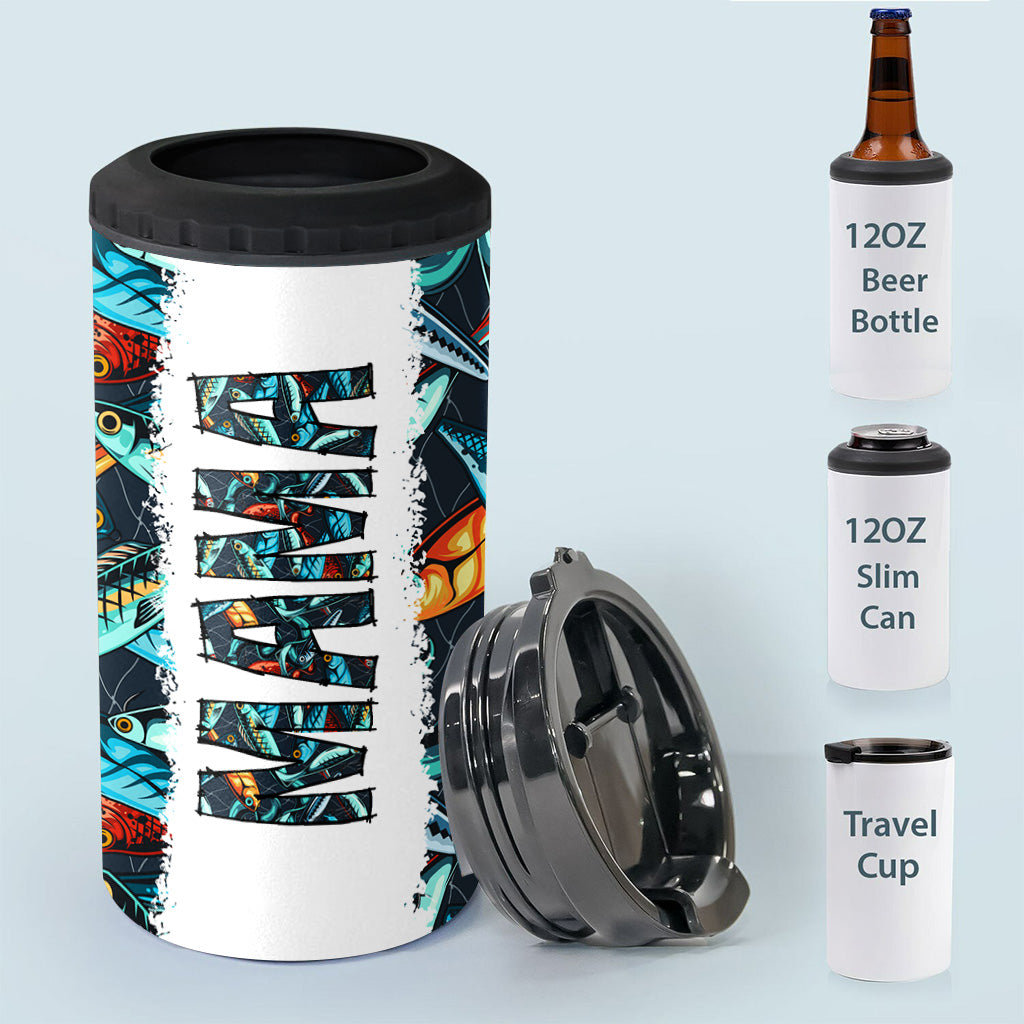 Reel Cool Dad - Cadeau de pêche pour papa, grand-père, lui, mari - Refroidisseur de canettes personnalisé