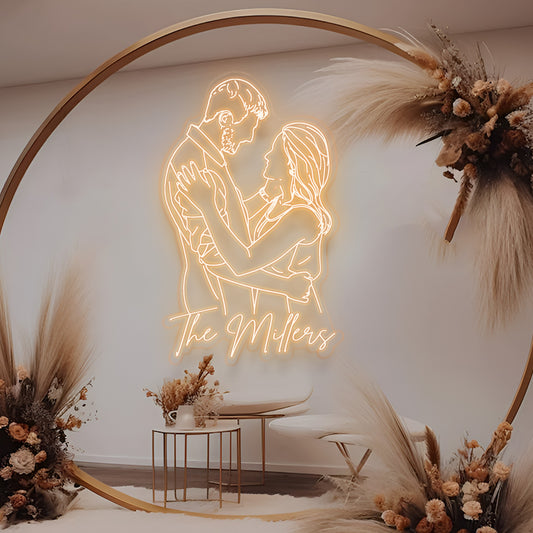 Je t'aime - Enseigne lumineuse personnalisée pour couple