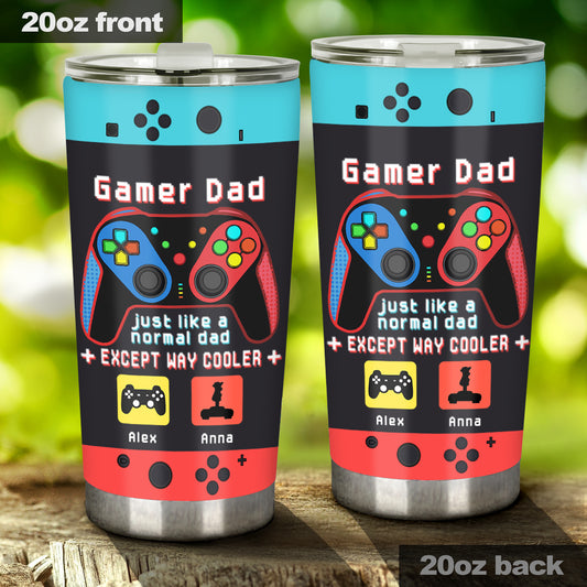 Papa Gamer : Comme un papa normal, mais en beaucoup plus cool - Cadeau de jeu vidéo pour papa gamer - Gobelet personnalisé