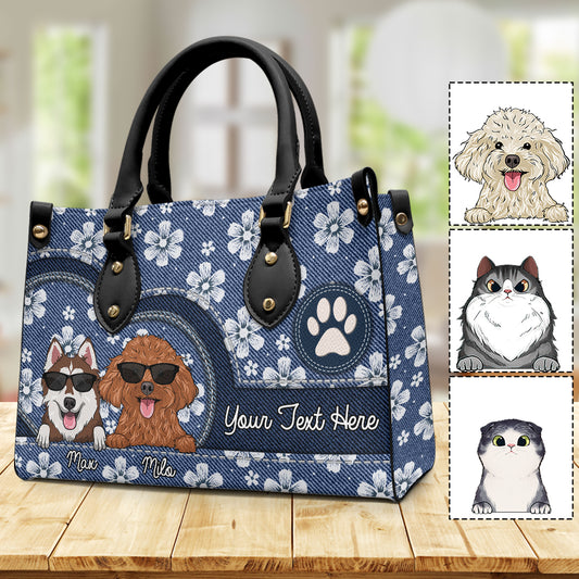 Meilleure maman de chien/de chat au monde - Cadeau pour les amoureux des chiens et des chats - Sac à main en cuir personnalisé