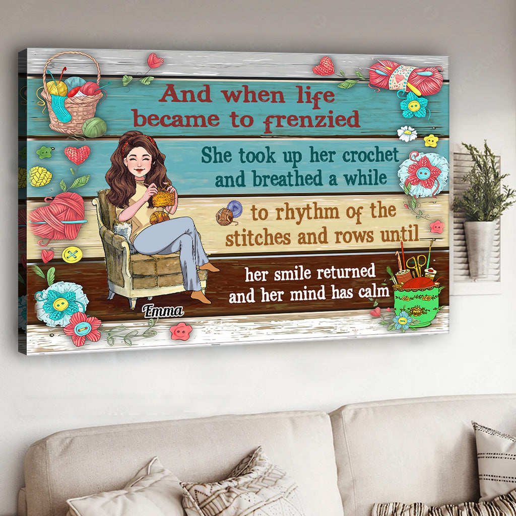 J'adore le crochet ! Un cadeau au crochet pour maman, petite amie, épouse, grand-mère : toile et affiche personnalisées.