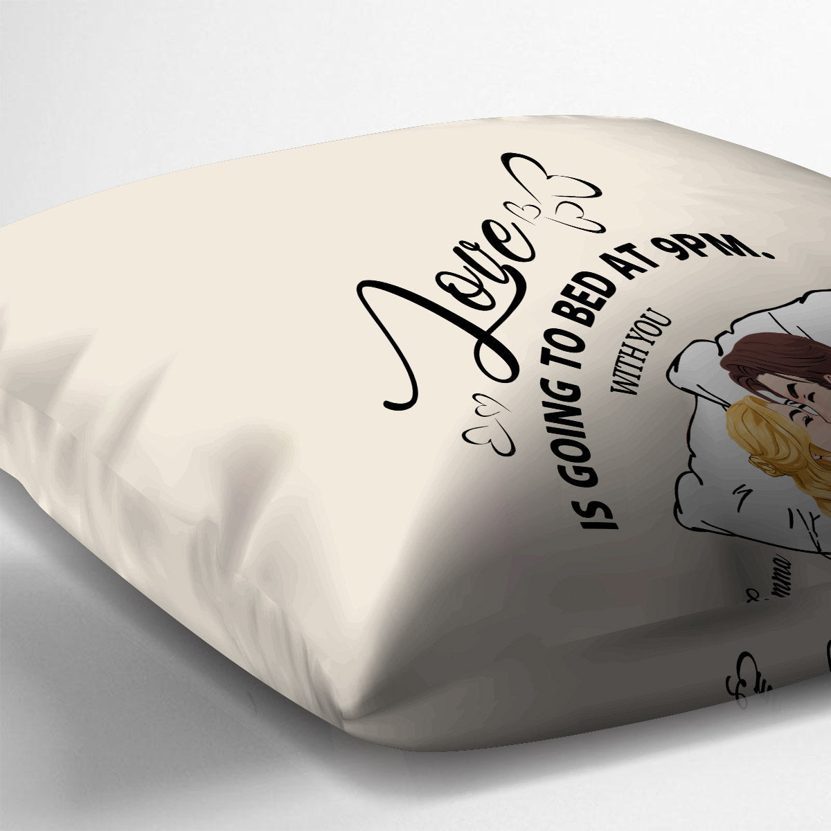 L'amour, c'est se coucher à 21h avec toi - cadeau pour mari - Coussin décoratif personnalisé
