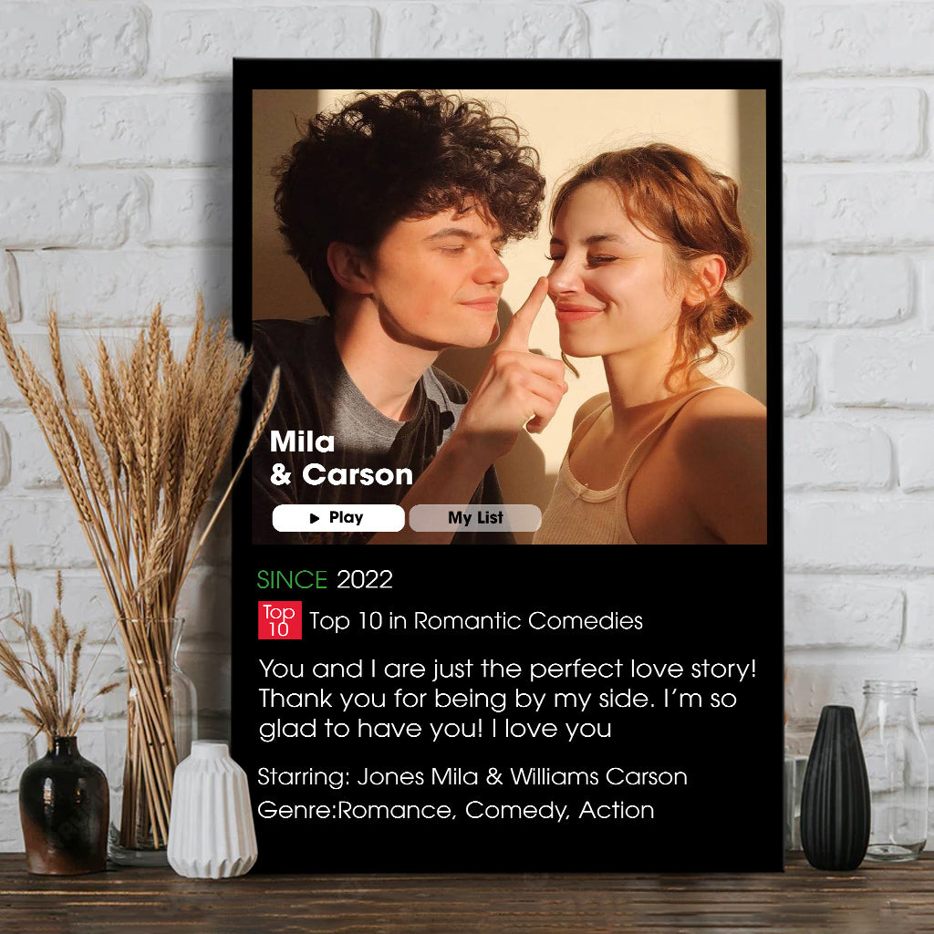 Notre film romantique - Toile et affiche personnalisées pour couples