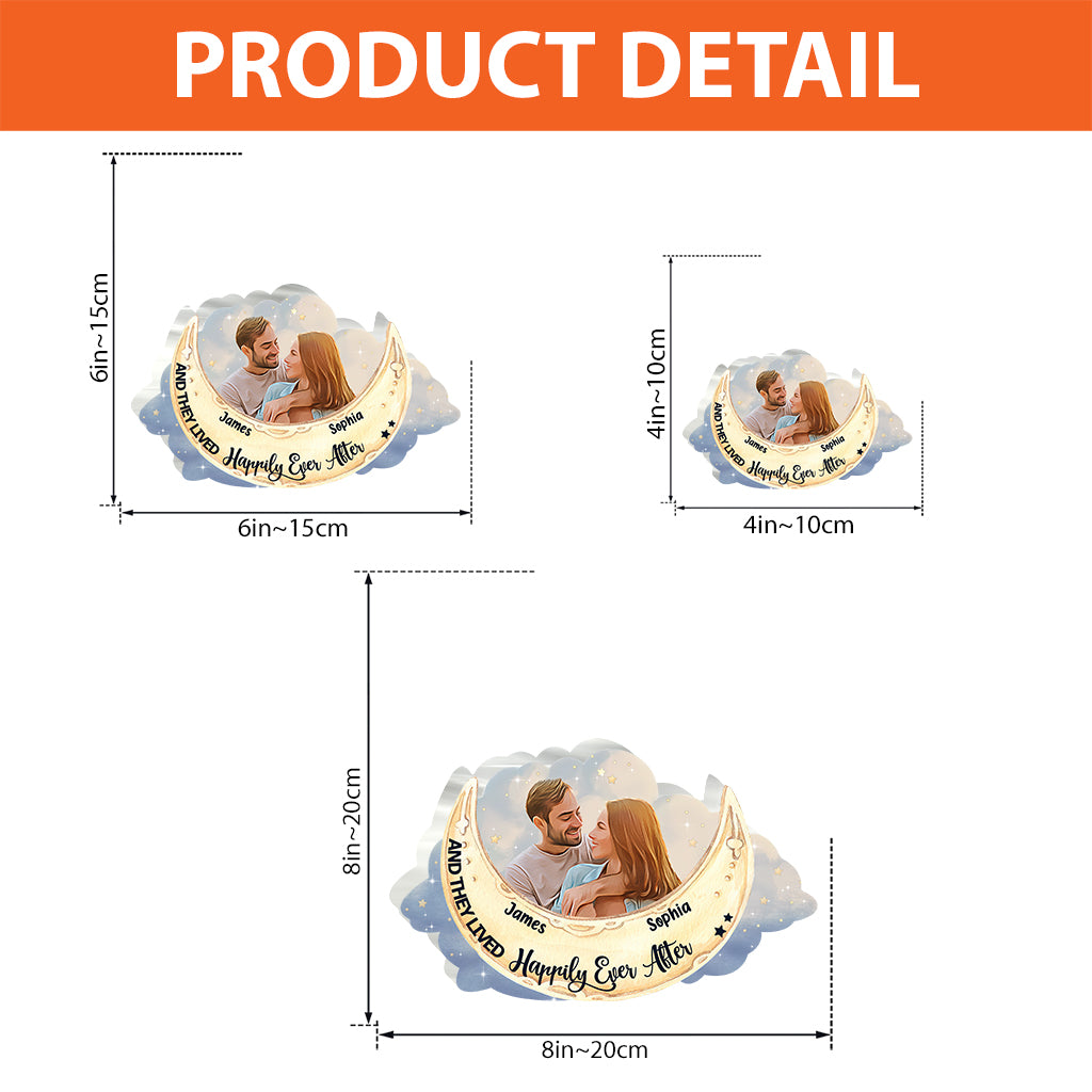 Je t'aime jusqu'à la lune et retour - Plaque acrylique personnalisée pour couple