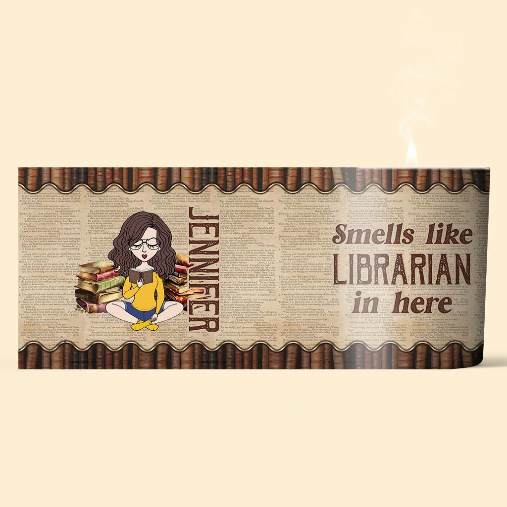 « Senteur de mon désordre » - Bougie personnalisée en forme de livre avec couvercle en bois