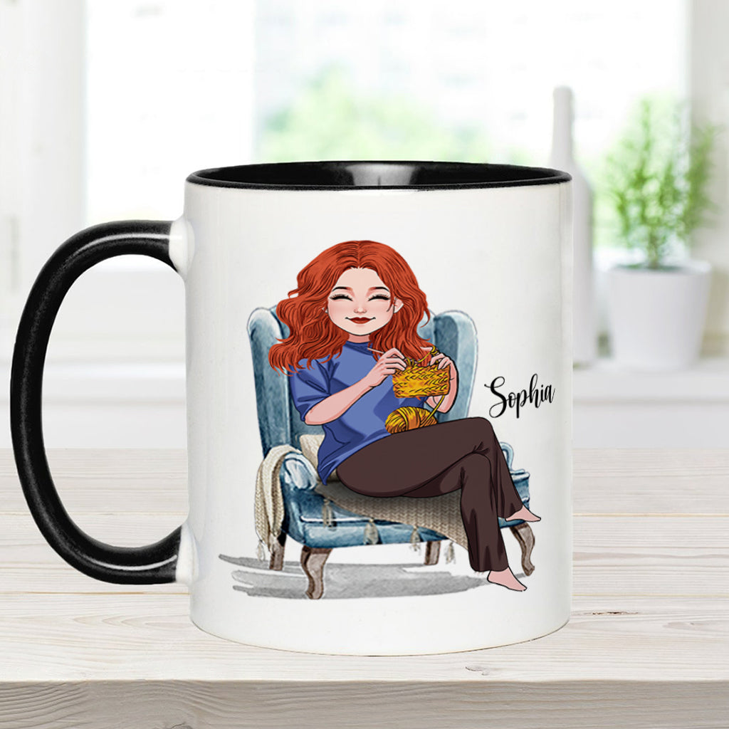 Je suis crocheteuse à mes heures perdues - Mug personnalisé à motif crochet
