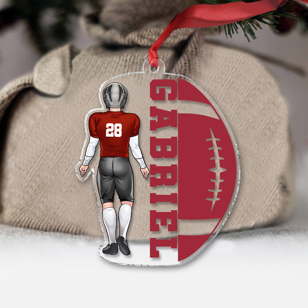 Passionné de football - Ornement transparent personnalisé en forme de ballon