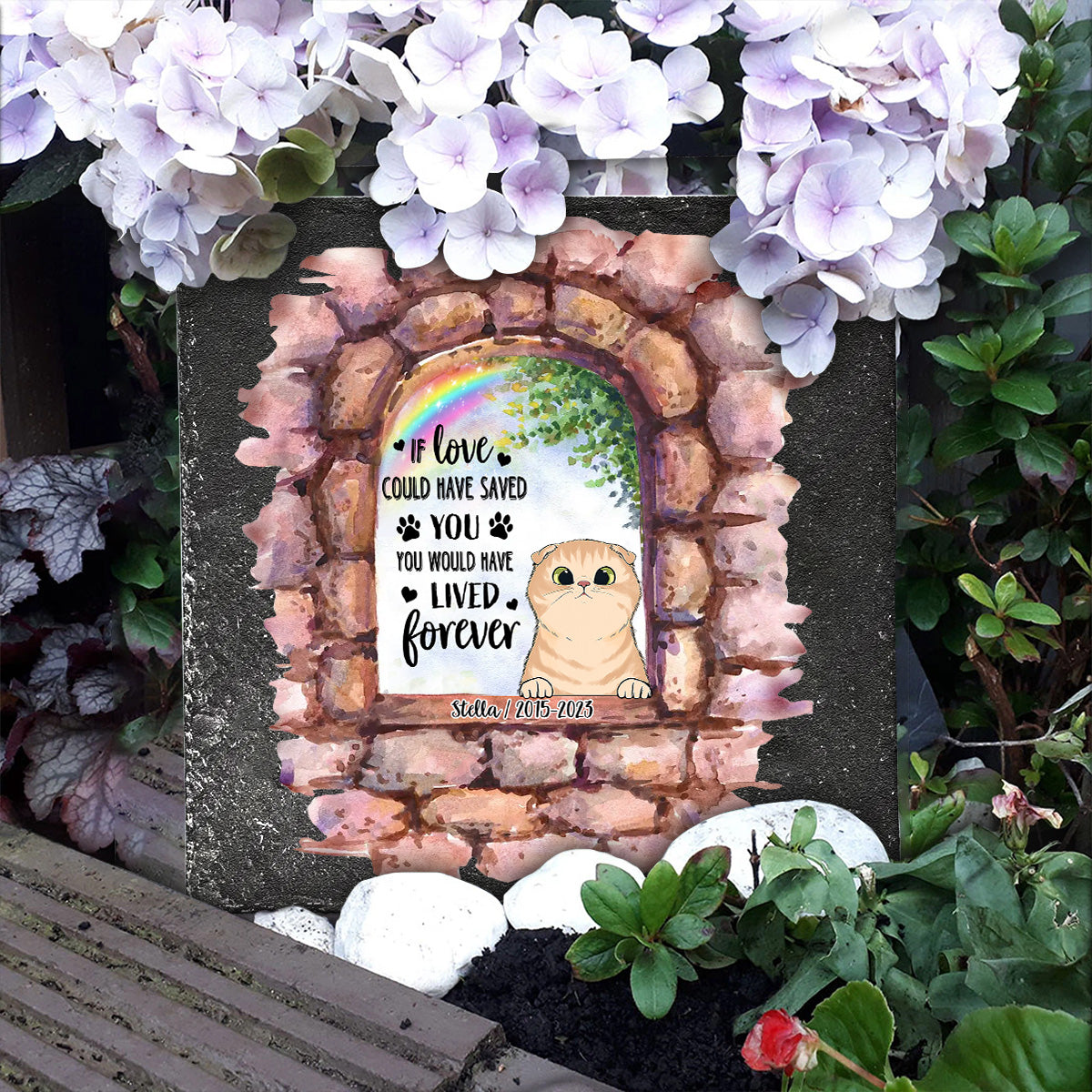 Plus à mes côtés - Pierre carrée personnalisée pour chien