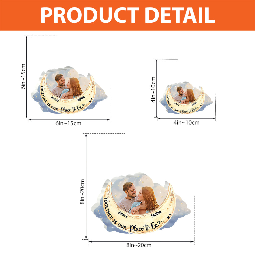 Je t'aime jusqu'à la lune et retour - Plaque acrylique personnalisée pour couple