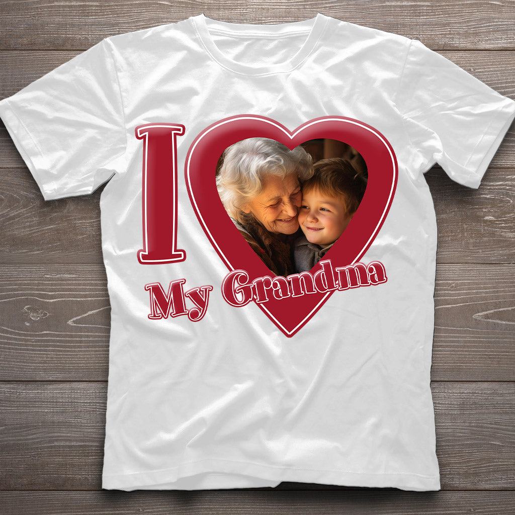 J'aime ma grand-mère/mamie/maman... - T-shirt et sweat à capuche personnalisés pour grand-mère