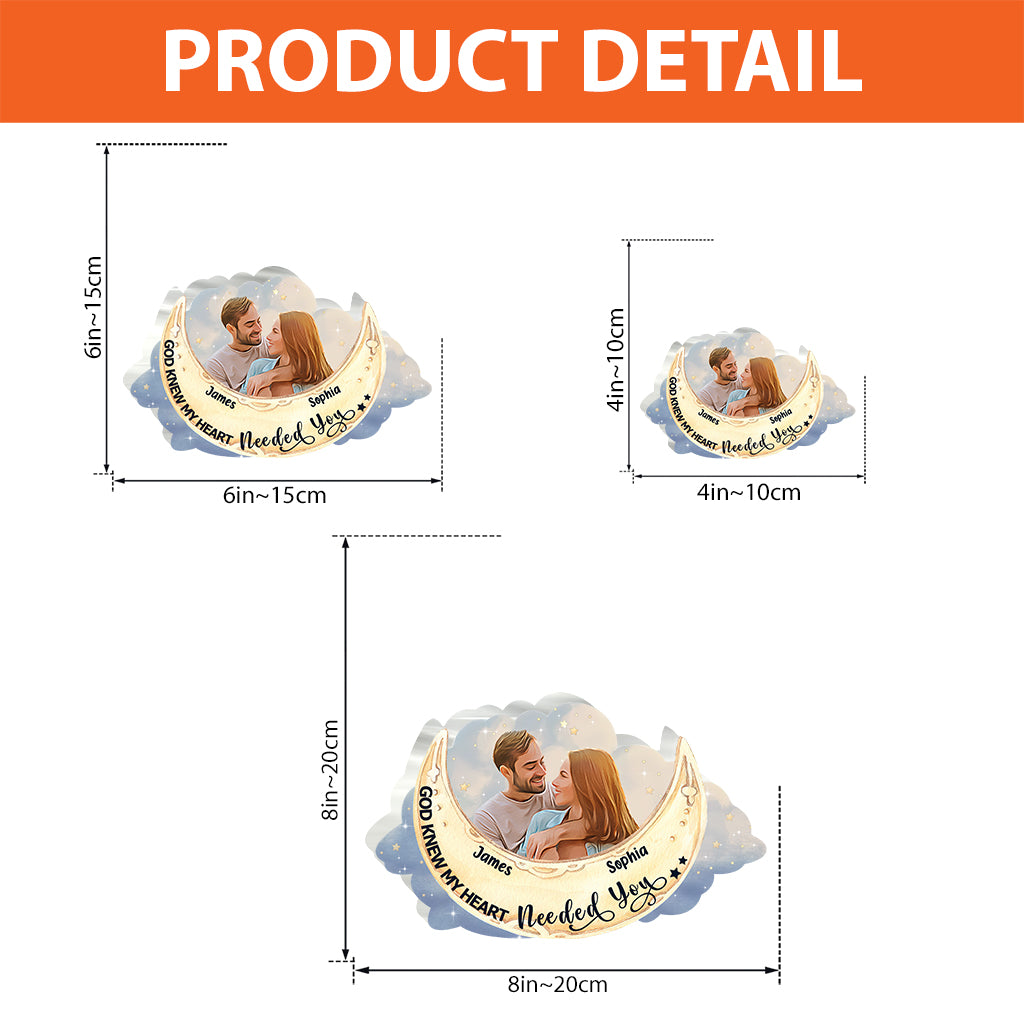 Je t'aime jusqu'à la lune et retour - Plaque acrylique personnalisée pour couple